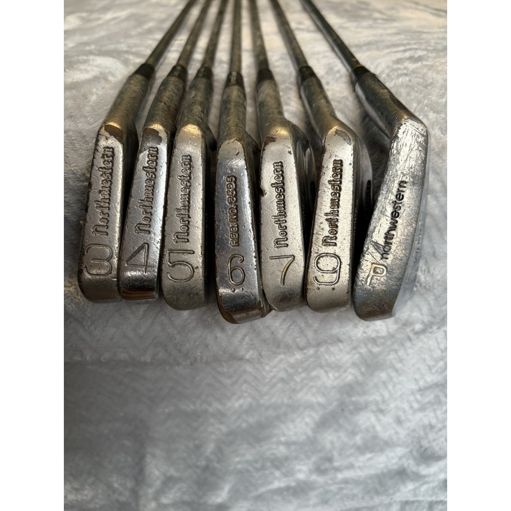 Vintage Northwestern Irons 3-7 and 9, PW Right-Handed